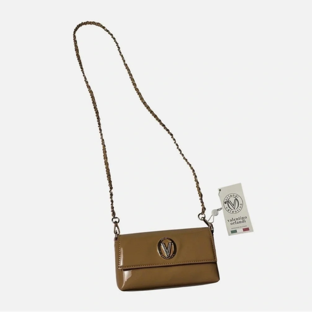NEW Authentic Valentino Orlandi Taupe Crossbody Purse - Picture 4 of 10